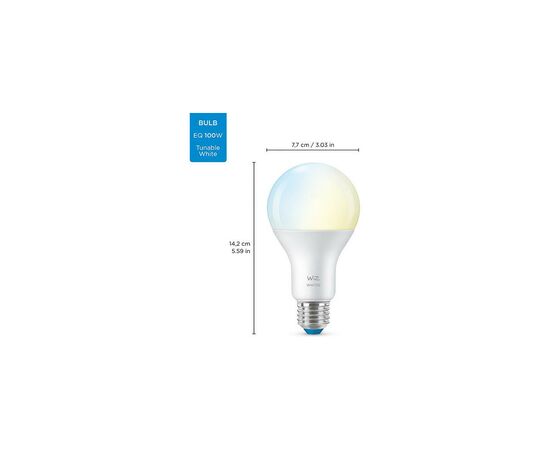 Умная лампочка WiZ E27 13W (100W 1520Lm) A67 2700-6500K Wi-Fi (929002449602), изображение 9 Умная лампочка WiZ E27 13W (100W 1520Lm) A67 2700-6500K Wi-Fi (929002449602), изображение 9
