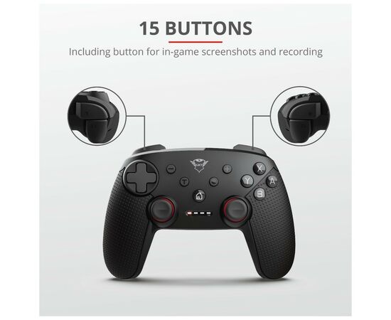 Геймпад Trust GXT 1230 MUTA Bluetooth Black (23579), изображение 8 Геймпад Trust GXT 1230 MUTA Bluetooth Black (23579), изображение 8
