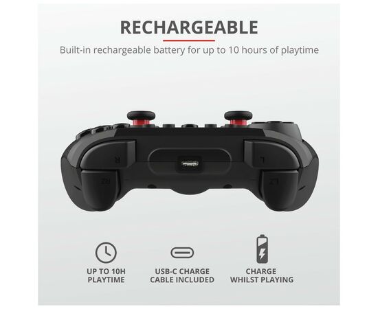 Геймпад Trust GXT 1230 MUTA Bluetooth Black (23579), изображение 9 Геймпад Trust GXT 1230 MUTA Bluetooth Black (23579), изображение 9