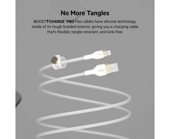 Дата кабель USB 2.0 AM to Lightning 1.0m white Belkin (CAA010BT1MWH), изображение 10 Дата кабель USB 2.0 AM to Lightning 1.0m white Belkin (CAA010BT1MWH), изображение 10