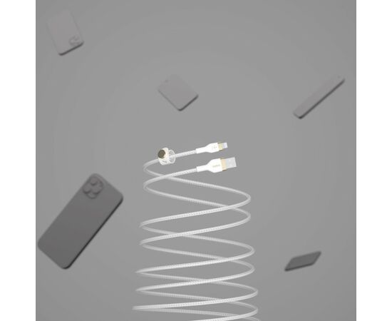 Дата кабель USB 2.0 AM to Lightning 1.0m white Belkin (CAA010BT1MWH), изображение 8 Дата кабель USB 2.0 AM to Lightning 1.0m white Belkin (CAA010BT1MWH), изображение 8