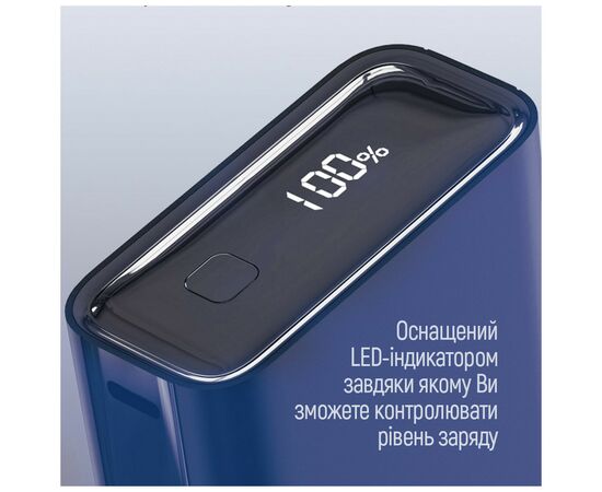 Батарея универсальная ColorWay 20 000 mAh PD/20W, QC/3.0, USB-C/USB-A max.22.5W Blue (CW-PB200LPG2BL-PDD), изображение 7 Батарея универсальная ColorWay 20 000 mAh PD/20W, QC/3.0, USB-C/USB-A max.22.5W Blue (CW-PB200LPG2BL-PDD), изображение 7