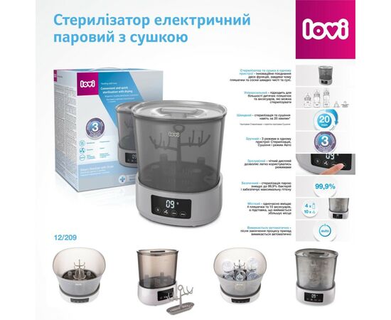 Стерилізатор Lovi електричний паровий зі сушаркою (12/209), зображення 11