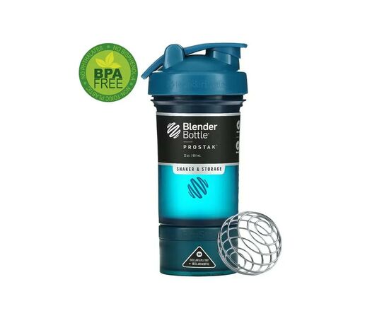 Шейкер спортивный BlenderBottle ProStak 22oz/650 мл з 2-ма контейнерами Синій (PS 22oz Navy), изображение 3 Шейкер спортивный BlenderBottle ProStak 22oz/650 мл з 2-ма контейнерами Синій (PS 22oz Navy), изображение 3