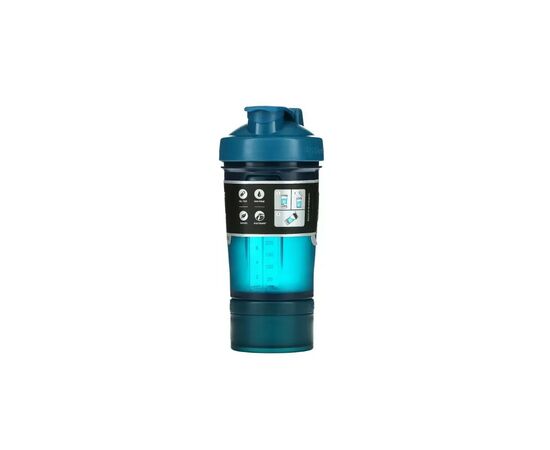 Шейкер спортивный BlenderBottle ProStak 22oz/650 мл з 2-ма контейнерами Синій (PS 22oz Navy), изображение 8 Шейкер спортивный BlenderBottle ProStak 22oz/650 мл з 2-ма контейнерами Синій (PS 22oz Navy), изображение 8