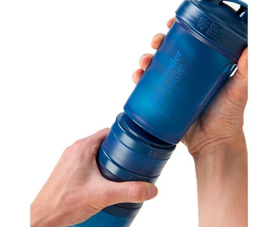 Шейкер спортивный BlenderBottle ProStak 22oz/650 мл з 2-ма контейнерами Синій (PS 22oz Navy), изображение 9 Шейкер спортивный BlenderBottle ProStak 22oz/650 мл з 2-ма контейнерами Синій (PS 22oz Navy), изображение 9