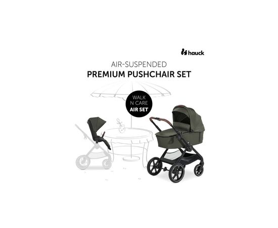 Коляска Hauck 2 в 1 Walk N Care Air (Dark Olive) (16549-2), изображение 2 Коляска Hauck 2 в 1 Walk N Care Air (Dark Olive) (16549-2), изображение 2