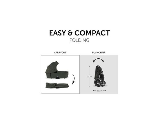 Коляска Hauck 2 в 1 Walk N Care Air (Dark Olive) (16549-2), изображение 7 Коляска Hauck 2 в 1 Walk N Care Air (Dark Olive) (16549-2), изображение 7