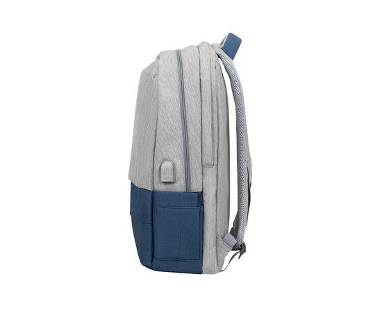 Рюкзак для ноутбука RivaCase 17.3" 7567 Prater, Grey / Dark Blue (7567Grey/DarkBlue), изображение 5 Рюкзак для ноутбука RivaCase 17.3" 7567 Prater, Grey / Dark Blue (7567Grey/DarkBlue), изображение 5