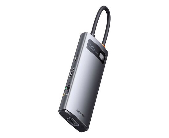 Порт-реплікатор Baseus 7-in-1 Metal Gleam Series Type-C to HDMI+USB+VGA+RJ45 Docking Station (WKWG040013), зображення 2 Порт-реплікатор Baseus 7-in-1 Metal Gleam Series Type-C to HDMI+USB+VGA+RJ45 Docking Station (WKWG040013), зображення 2