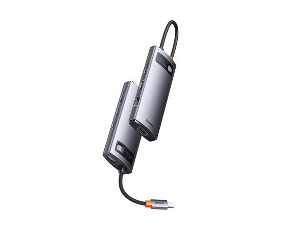 Порт-реплікатор Baseus 7-in-1 Metal Gleam Series Type-C to HDMI+USB+VGA+RJ45 Docking Station (WKWG040013), зображення 6 Порт-реплікатор Baseus 7-in-1 Metal Gleam Series Type-C to HDMI+USB+VGA+RJ45 Docking Station (WKWG040013), зображення 6