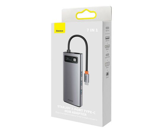 Порт-реплікатор Baseus 7-in-1 Metal Gleam Series Type-C to HDMI+USB+VGA+RJ45 Docking Station (WKWG040013), зображення 7 Порт-реплікатор Baseus 7-in-1 Metal Gleam Series Type-C to HDMI+USB+VGA+RJ45 Docking Station (WKWG040013), зображення 7