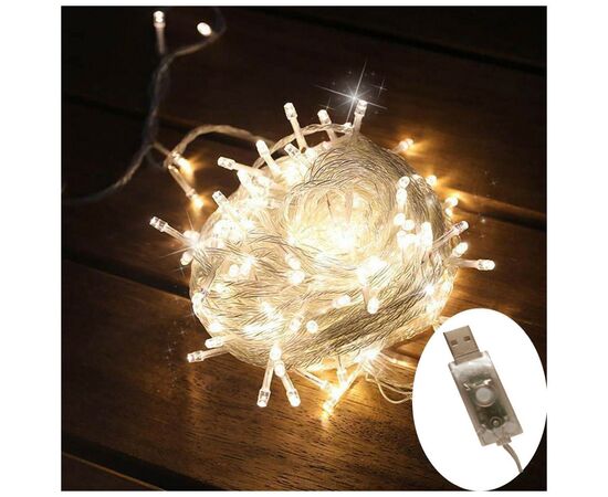 Гирлянда ColorWay LED 200 20м (8 функций) теплый цвет USB (CW-G-200L20U), изображение 6 Гирлянда ColorWay LED 200 20м (8 функций) теплый цвет USB (CW-G-200L20U), изображение 6