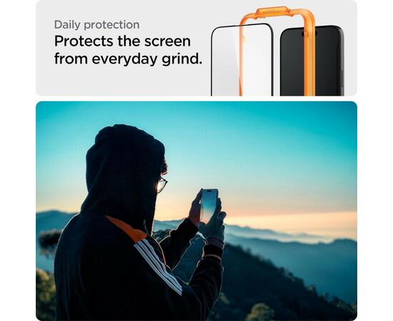 Стекло защитное Spigen Apple iPhone 15 Pro Glas.tR AlignMaster FC Black (2P) (AGL06895), изображение 10 Стекло защитное Spigen Apple iPhone 15 Pro Glas.tR AlignMaster FC Black (2P) (AGL06895), изображение 10