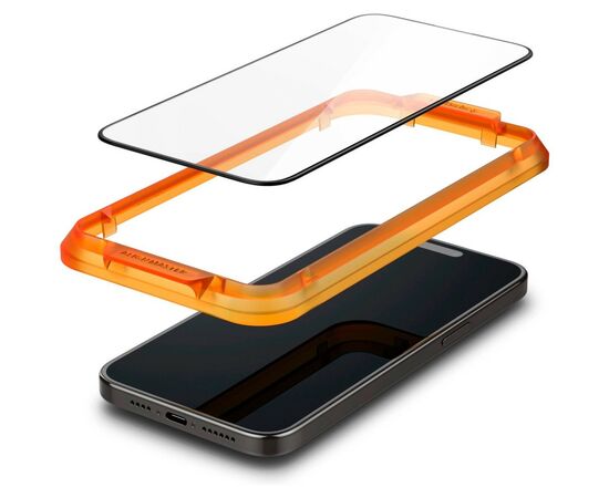 Стекло защитное Spigen Apple iPhone 15 Pro Glas.tR AlignMaster FC Black (2P) (AGL06895), изображение 3 Стекло защитное Spigen Apple iPhone 15 Pro Glas.tR AlignMaster FC Black (2P) (AGL06895), изображение 3