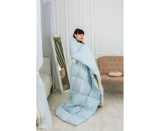 Одеяло MirSon Набор пуховый №2125 Bio-Blue Зима 70% пух одеяло 140х205 + подушки 50х70 2 шт мягкие (2200003021950), изображение 12