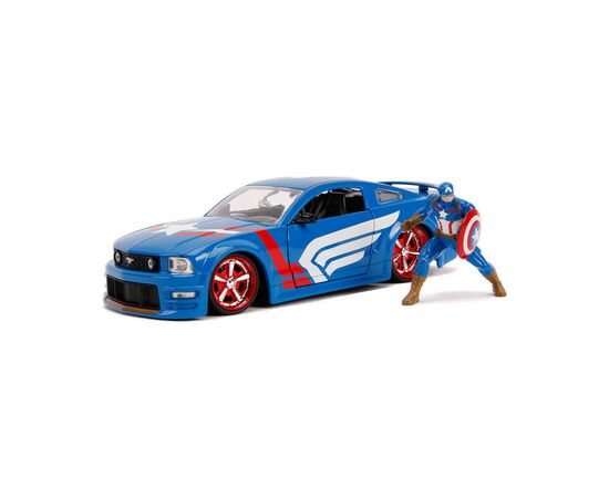 Машина Jada металлическая Марвел Мстители Ford Mustang GT (2006) + фигурка Капитана Америки 1:24 (253225007), изображение 2