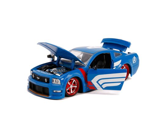 Машина Jada металлическая Марвел Мстители Ford Mustang GT (2006) + фигурка Капитана Америки 1:24 (253225007), изображение 8