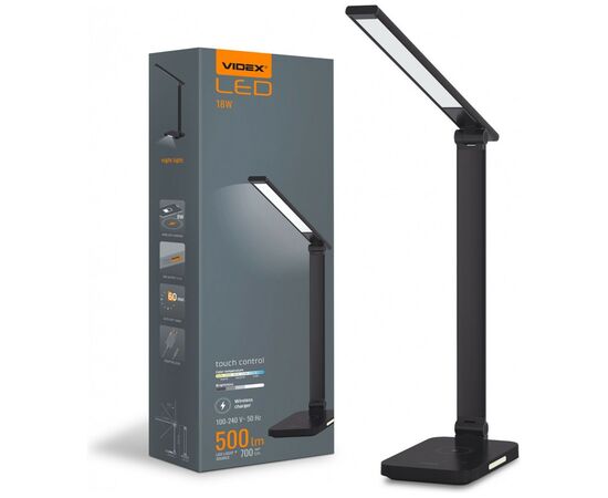 Настільна лампа Videx LED з бездротовою зарядкою  18W 1800-6500K (VL-TF17B)