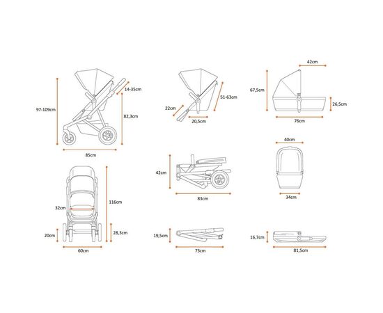 Коляска Thule Sleek Grey Melange (TH11000001), изображение 12 Коляска Thule Sleek Grey Melange (TH11000001), изображение 12