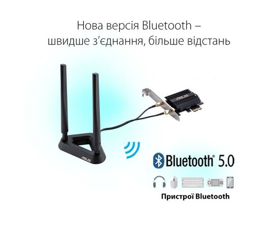 Мережева карта Wi-Fi ASUS PCE-AX58BT, зображення 9 Мережева карта Wi-Fi ASUS PCE-AX58BT, зображення 9