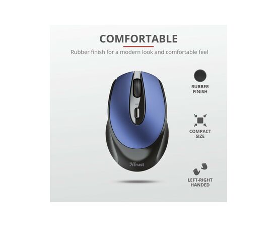 Мышка Trust Zaya Rechargeable Wireless Blue (24018), изображение 7 Мышка Trust Zaya Rechargeable Wireless Blue (24018), изображение 7
