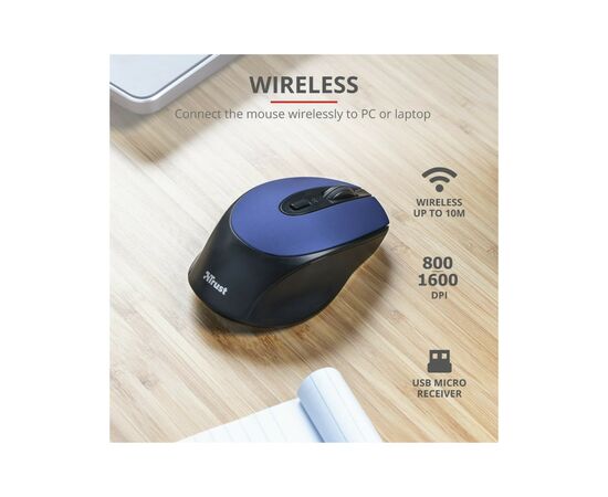 Мышка Trust Zaya Rechargeable Wireless Blue (24018), изображение 8 Мышка Trust Zaya Rechargeable Wireless Blue (24018), изображение 8