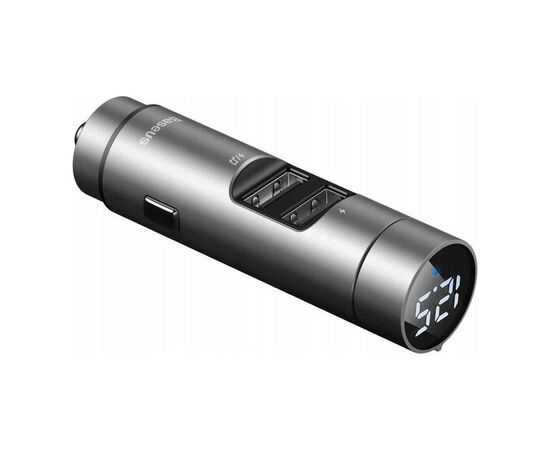FM модулятор Baseus Energy Column Wireless MP3 Silver (CCNLZ-0S), изображение 3 FM модулятор Baseus Energy Column Wireless MP3 Silver (CCNLZ-0S), изображение 3