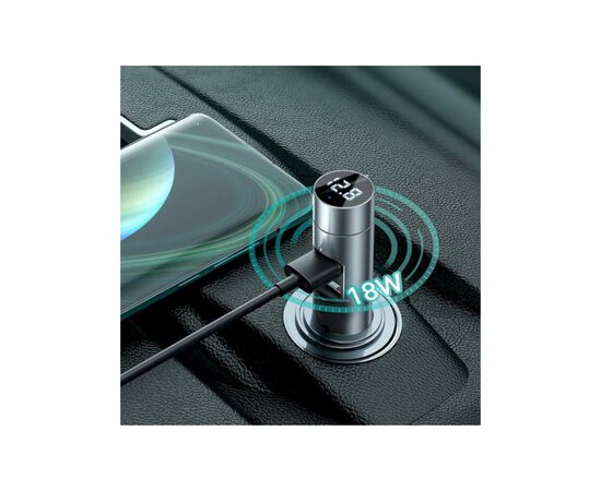 FM модулятор Baseus Energy Column Wireless MP3 Silver (CCNLZ-0S), изображение 9 FM модулятор Baseus Energy Column Wireless MP3 Silver (CCNLZ-0S), изображение 9