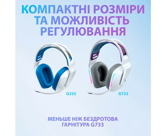 Наушники Logitech G335 Wired Gaming White (981-001018), изображение 11 Наушники Logitech G335 Wired Gaming White (981-001018), изображение 11