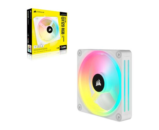 Кулер для корпуса Corsair iCUE Link QX120 RGB PWM White (CO-9051005-WW), изображение 10 Кулер для корпуса Corsair iCUE Link QX120 RGB PWM White (CO-9051005-WW), изображение 10