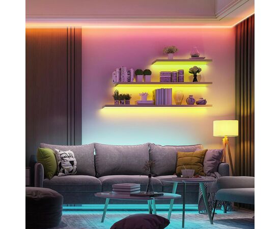 Светодиодная лента Govee RGB Smart Wi-Fi + Bluetooth LED Strip Lights 15м Білий (H61543A1), изображение 4 Светодиодная лента Govee RGB Smart Wi-Fi + Bluetooth LED Strip Lights 15м Білий (H61543A1), изображение 4