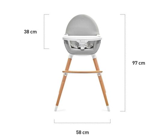 Стульчик для кормления Kinderkraft 2 в 1 Fini Gray (5902533902903), изображение 10 Стульчик для кормления Kinderkraft 2 в 1 Fini Gray (5902533902903), изображение 10