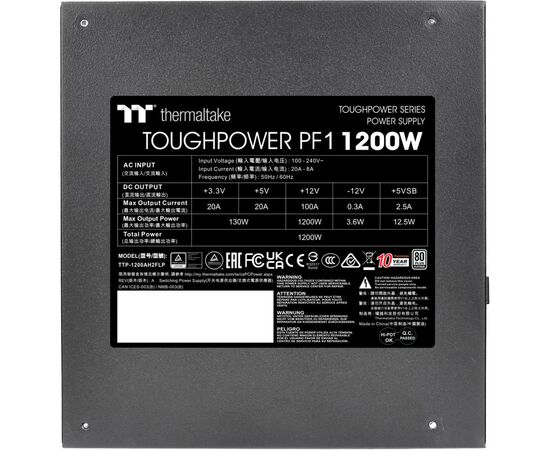 Блок питания ThermalTake 1200W Toughpower PF1 80 Plus Platinum (PS-TPD-1200FNFAPE-1), изображение 7 Блок питания ThermalTake 1200W Toughpower PF1 80 Plus Platinum (PS-TPD-1200FNFAPE-1), изображение 7