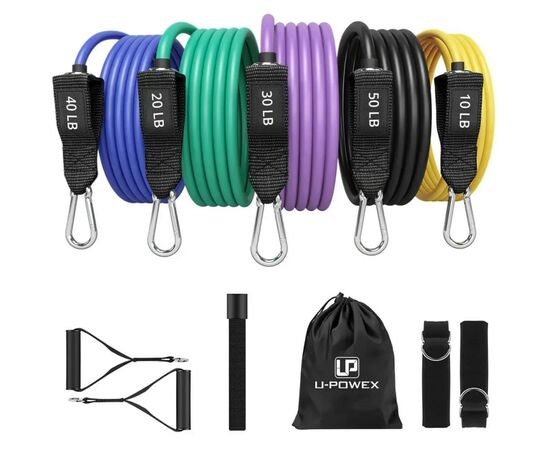Эспандер U-Powex Resistance bands набір 5шт 150LB до 68кг (UP_1040_150LB), изображение 9 Эспандер U-Powex Resistance bands набір 5шт 150LB до 68кг (UP_1040_150LB), изображение 9