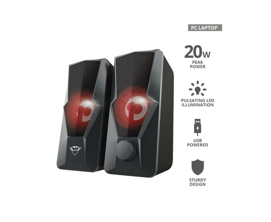 Акустическая система Trust GXT 610 Argus Illuminated Black (23737), изображение 7 Акустическая система Trust GXT 610 Argus Illuminated Black (23737), изображение 7