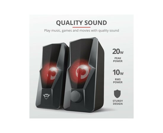 Акустическая система Trust GXT 610 Argus Illuminated Black (23737), изображение 8 Акустическая система Trust GXT 610 Argus Illuminated Black (23737), изображение 8