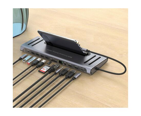 Концентратор XoKo USB-C 12 in 1 (XK-AС-1200), изображение 3 Концентратор XoKo USB-C 12 in 1 (XK-AС-1200), изображение 3