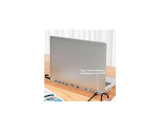 Порт-реплікатор Dynamode 11-in-1 USB-C to HDTV 4K/30Hz, VGA, 1хUSB3.0, RJ45, Type-C PD, Audio, SD/MicroSD (BYL-2003), зображення 6 Порт-реплікатор Dynamode 11-in-1 USB-C to HDTV 4K/30Hz, VGA, 1хUSB3.0, RJ45, Type-C PD, Audio, SD/MicroSD (BYL-2003), зображення 6