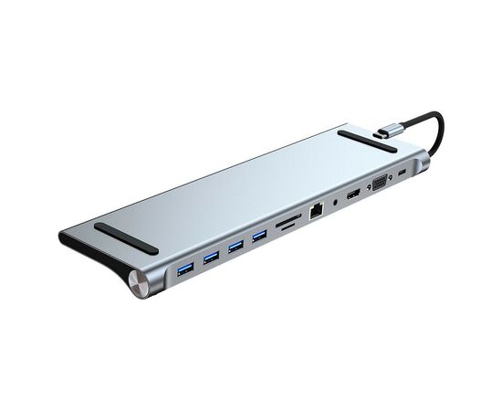 Порт-реплікатор Dynamode 11-in-1 USB-C to HDTV 4K/30Hz, VGA, 1хUSB3.0, RJ45, Type-C PD, Audio, SD/MicroSD (BYL-2003)