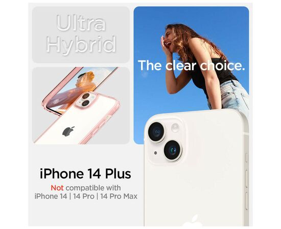 Чехол для моб. телефона Spigen Apple iPhone 14 Plus Ultra Hybrid, Rose Crystal (ACS04897), изображение 2
