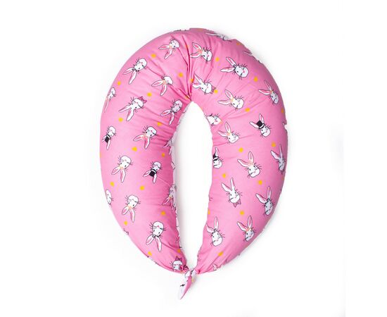 Подушка MirSon для беременных и кормления №8329 Print Line 17-0528 Bunnies pink Бязь 30х170х20 см (2200006200543), изображение 2