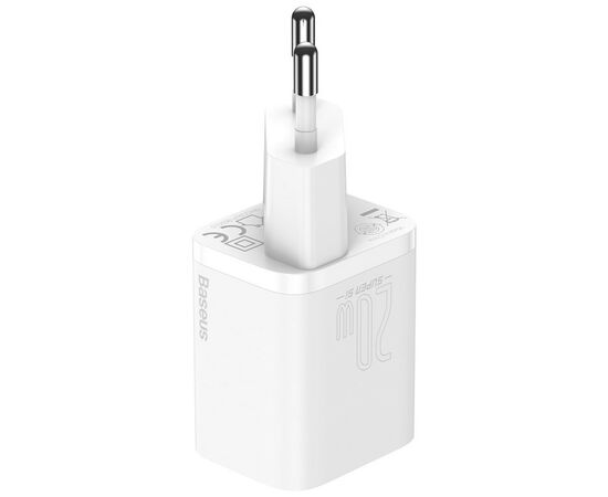 Зарядний пристрій Baseus Super Si 1C 20W With Simple Wisdom Data Cable Type-C/iP White (TZCCSUP-B02), зображення 3 Зарядний пристрій Baseus Super Si 1C 20W With Simple Wisdom Data Cable Type-C/iP White (TZCCSUP-B02), зображення 3