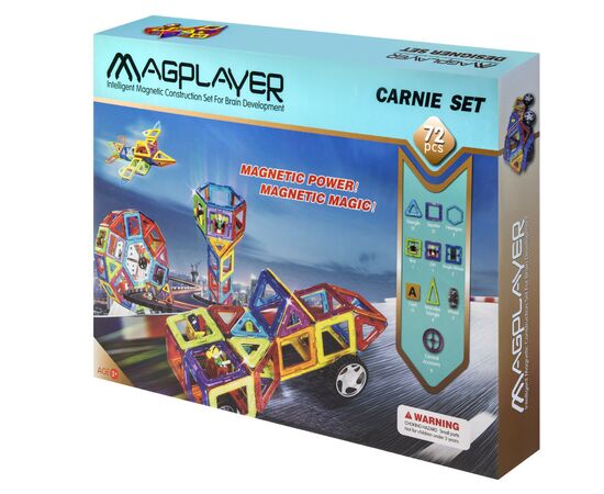 Конструктор Magplayer Набор 72 элемента (MPB-72), изображение 2 Конструктор Magplayer Набор 72 элемента (MPB-72), изображение 2