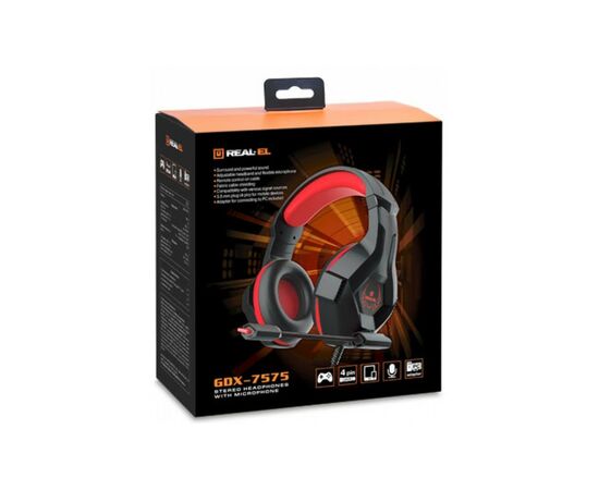 Наушники REAL-EL GDX-7575 Black-Red, изображение 12 Наушники REAL-EL GDX-7575 Black-Red, изображение 12