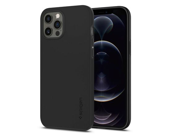 Чехол для моб. телефона Spigen iPhone 12 Pro Max Case Thin Fit, Black (ACS01612), изображение 2 Чехол для моб. телефона Spigen iPhone 12 Pro Max Case Thin Fit, Black (ACS01612), изображение 2