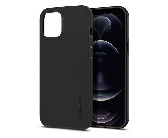 Чехол для моб. телефона Spigen iPhone 12 Pro Max Case Thin Fit, Black (ACS01612), изображение 3 Чехол для моб. телефона Spigen iPhone 12 Pro Max Case Thin Fit, Black (ACS01612), изображение 3