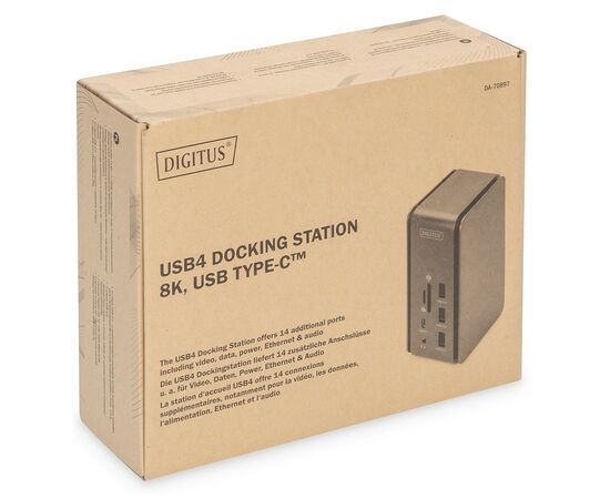 Порт-реплікатор Digitus USB 4 Docking Station 8K, USB Type-C, 14 Port (DA-70897), зображення 7 Порт-реплікатор Digitus USB 4 Docking Station 8K, USB Type-C, 14 Port (DA-70897), зображення 7
