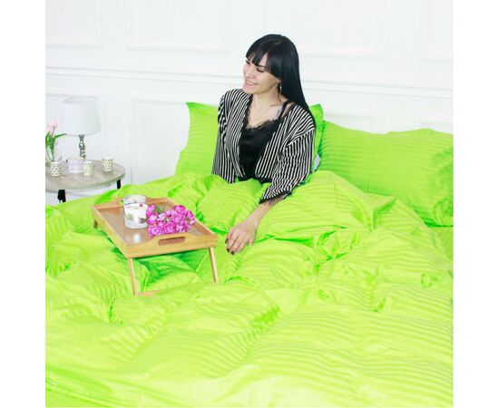 Постільна білизна MirSon SatinStripe 30-0016LightGreen 175х210 Двоспальний (2200005253663), зображення 7
