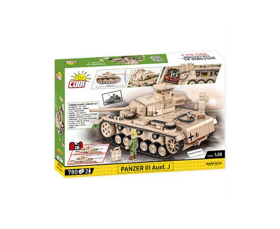 Конструктор Cobi Вторая Мировая Война Танк Panzer III, 780 деталей (COBI-2562), изображение 2 Конструктор Cobi Вторая Мировая Война Танк Panzer III, 780 деталей (COBI-2562), изображение 2